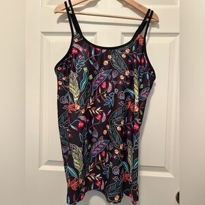 Vibrant Floral Print Tankini Top
